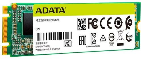 256 ГБ SSD M.2 накопитель ADATA Ultimate SU650 [ASU650NS38-256GT-C]