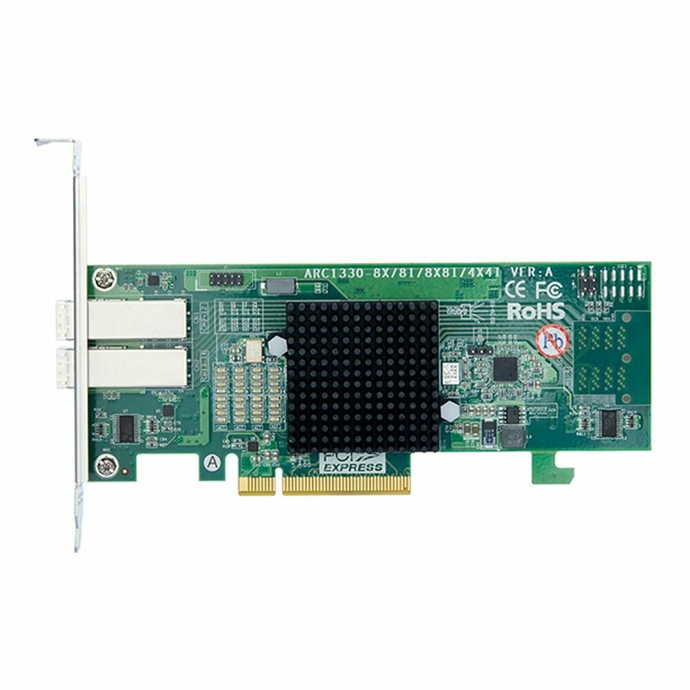 Areca RAID-контроллер Areca ARC-1330-8x PCIe 3.0 x8 Low Profile, SAS/SATA 12G, HBA, 8port (2*ext SFF8644), (аналог LSI00343 9300-8E), RTL {10} ARC-1330-8x