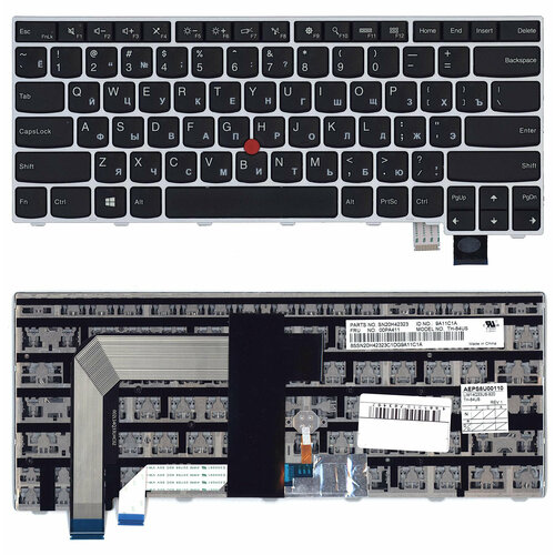 клавиатура для ноутбука lenovo t460 yoga 14 p n 00ur200 57y005a sn20j35624 mp 14a83usj4421 Клавиатура для ноутбука Lenovo T460 Yoga 14 с серебристой рамкой p/n: 00UR200, 57Y005A, SN20J35624