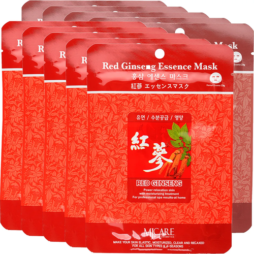 Маска для лица тканевая с красным женьшенем Mijin Red Ginseng Essence Mask, 23 г - 10 шт маска для лица тканевая с красным женьшенем mijin red ginseng essence mask 23 г 10 шт