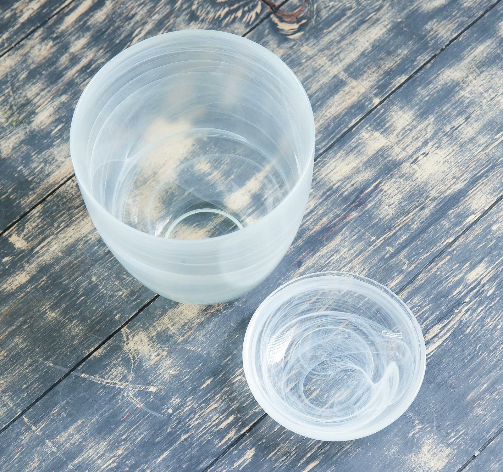 Цветочный горшок NiNaGlass №4 шифон c поддоном 2,5 л белый 1 шт. НЗСС - фото №5