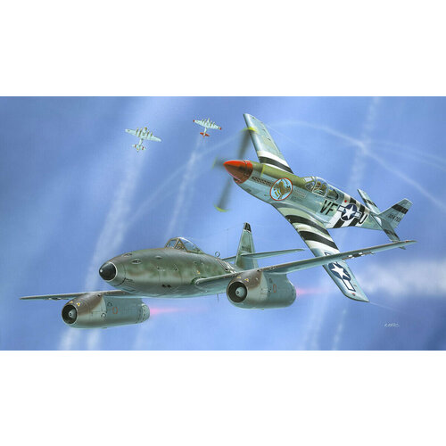 63711RE Набор Combat Set Турбореактивный истребитель Me262 и истребитель дальнего радиуса действия P-51B сборные модели revell набор со сборными моделями истребитель me262 и истребитель дальнего радиуса действия p 51