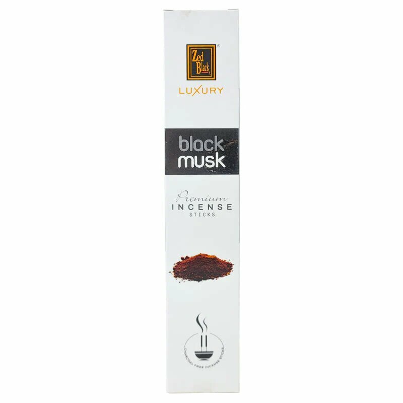 фото Luxury BLACK MUSK Premium Incense Sticks, Zed Black (Лакшери чёрный муск премиум благовония палочки, Зед Блэк), уп. 15 г.