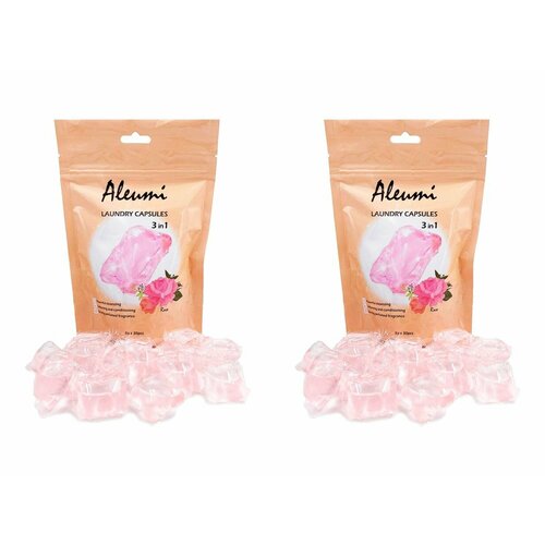 ALEUMI Капсулы для стирки Rose 3 в 1, 30 шт, 2 уп.