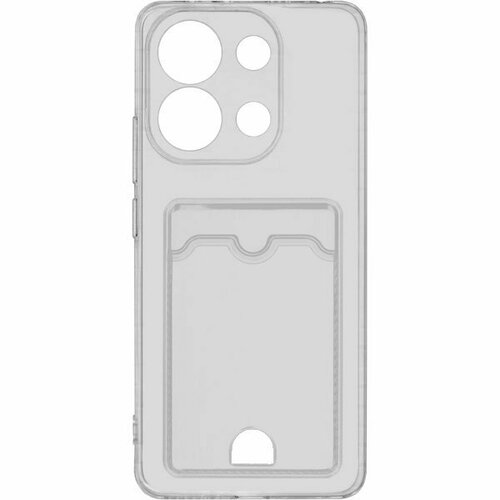 Чехол-накладка Zibelino для Xiaomi Redmi Note 13 4G Silicone Card Holder с защитой камеры Прозрачный