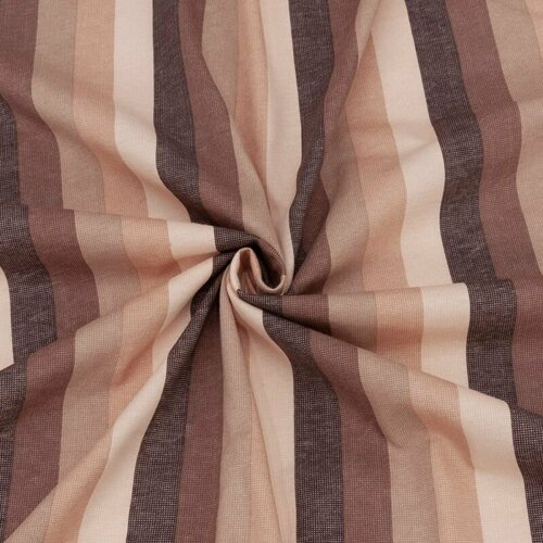Ткань для шитья хлопок, 1 Метр ткани, Трикотаж Кулирка Карде 142 гр/м2, Отрез - 180х200 см, R5321-V4 Полосы оттенки коричневого