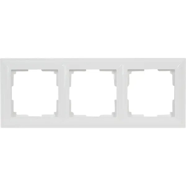 Рамка для розеток и выключателей Werkel Fiore 3 поста цвет белый