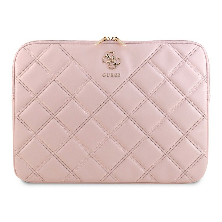 Guess для ноутбуков 13"/14" чехол Sleeve Quilted 4G metal logo with Zipper Pink