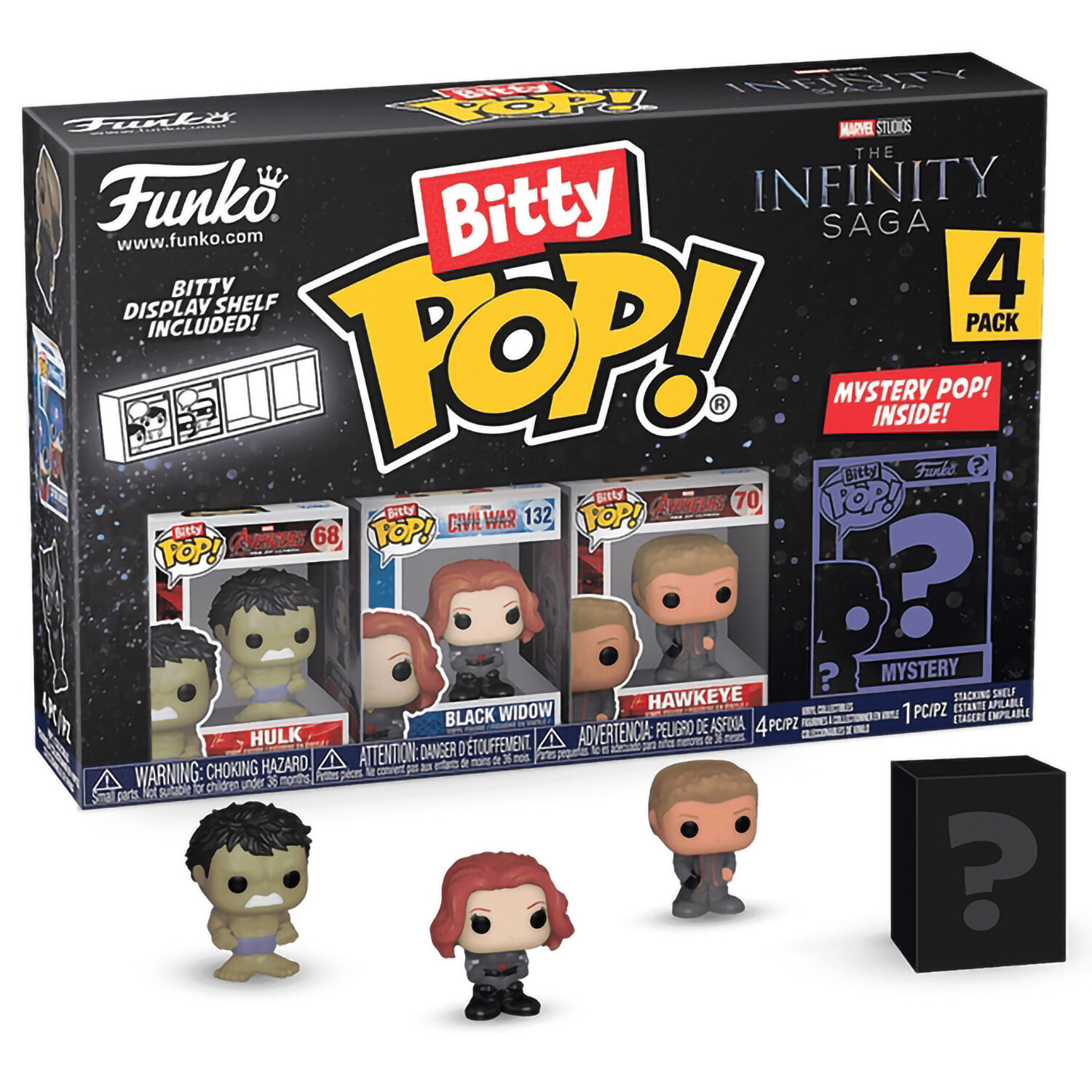 Фигурка Funko Bitty POP: Marvel Infinity Saga S2: Hulk+Black Widow+Hawkeye+Mystery (1 of 4) 4PK 71504