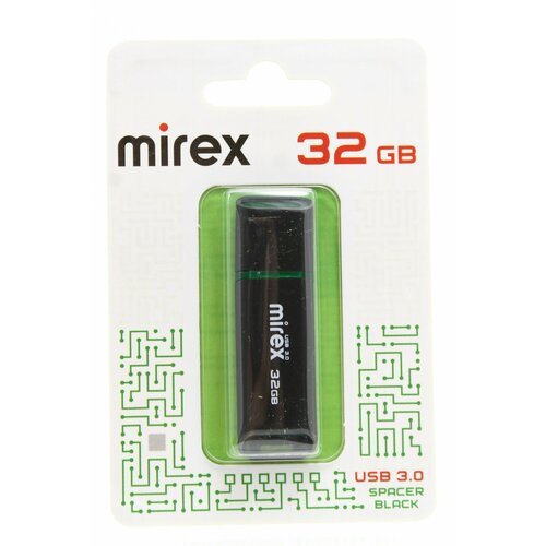 Флешка 32 ГБ USB 3.0 Mirex SPACER BLACK