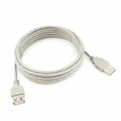 Кабель-удлинитель USB2.0 Cablexpert CC-USB2-AMAF-10-N, AM/AF, медь, 3.0м, серый, пакет usb удлинитель cablexpert cc usb2 amaf 6b