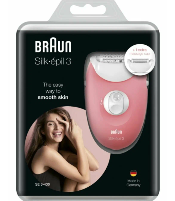 Эпилятор Braun 3-430 Silk-epil 3, персиковый/белый