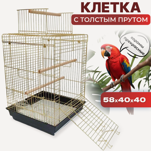 Изображение товара Клетка TOCH il King 1901-G, для попугаев, 40x40x58 см, выдвижной поддон