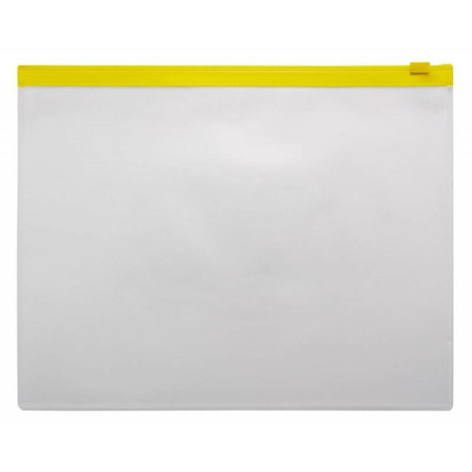 Папка-конверт на ZIP-молнии A5 150 мкм, Calligrata, прозрачная, жёлтая молния (12шт.)