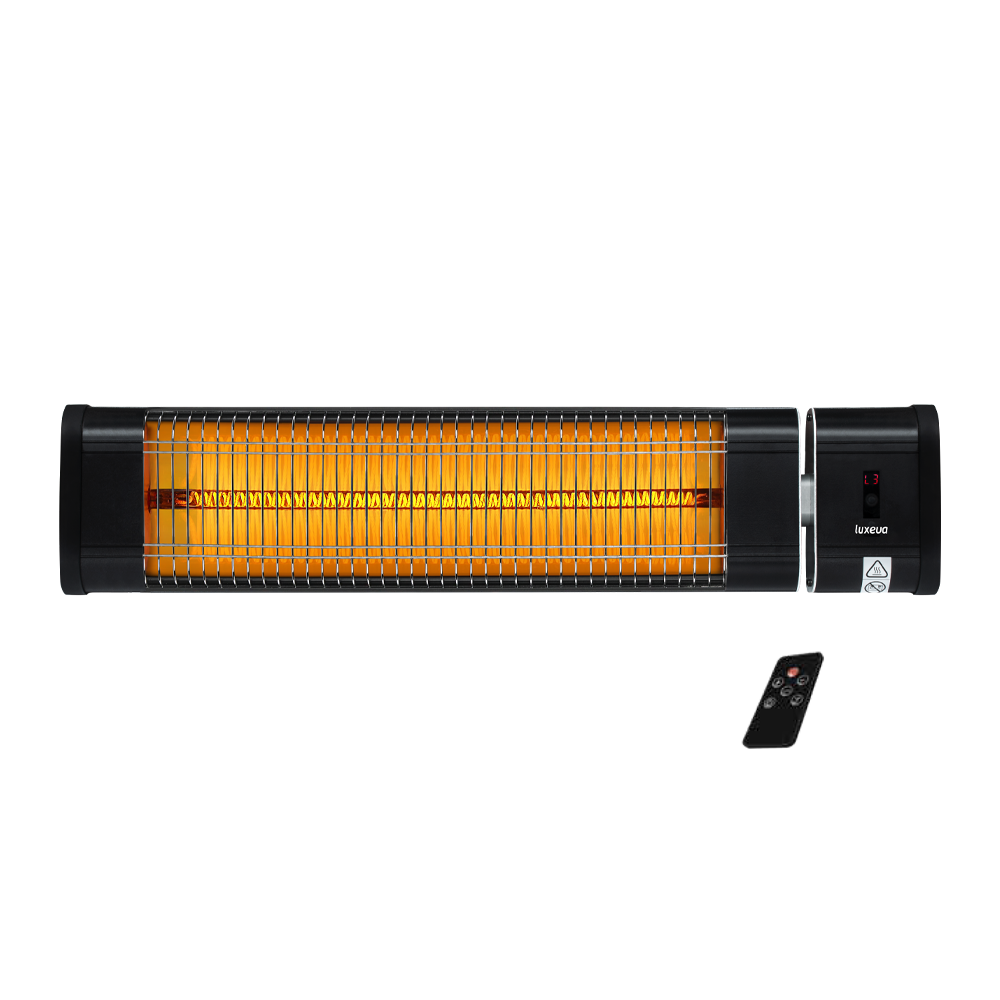 Настенный/потолочный карбоновый обогреватель Luxeva LXV 2500-HRS black с пультом ДУ и таймером. Влагозащищенный IP44