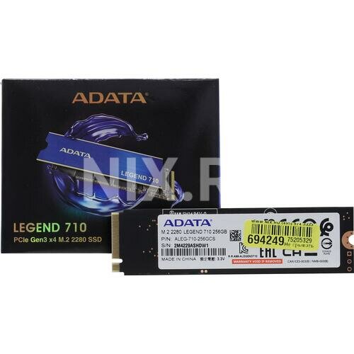 Накопитель Adata SSD M.2 LEGEND 710 256GB PCIe 3.0 x4 3D NAND (ALEG-710-256GCS)