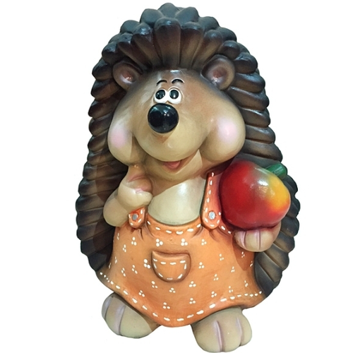 Фигура садовая Ежиха с яблоком Н38см барельеф 626316