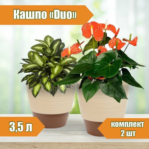 Кашпо DUO горшок для цветов 35л комплект из 2шт 500₽