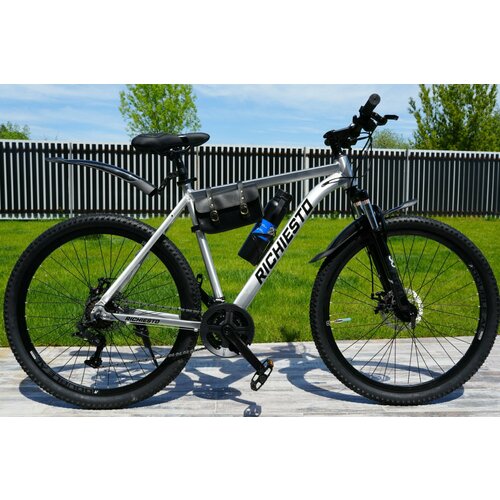 Велосипед 275 Richiesto алюминиевая рама 21 Горный ВзрослыйПодростковый Лёгкий серебристо-черный 25900₽