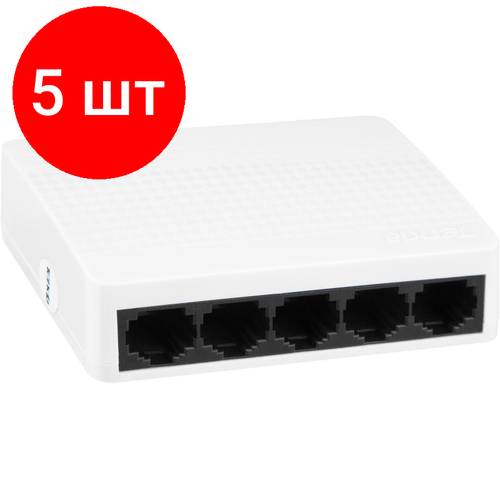 Комплект 5 штук Коммутатор Tenda S105 100 Мбитсек 5 port 5343₽