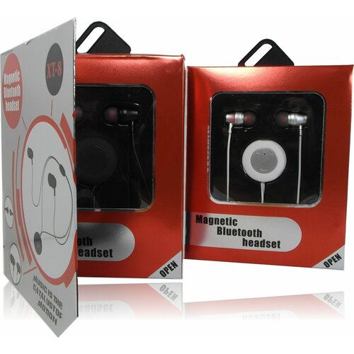 Bluetooth наушники XT-08 Bluetooth 41 с магнитными креплениями Белые 861₽