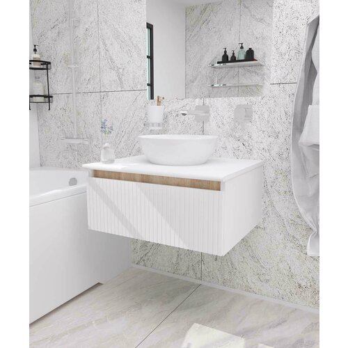 Тумба со столешницей А60 ультра белыйсонома под раковину 8490₽