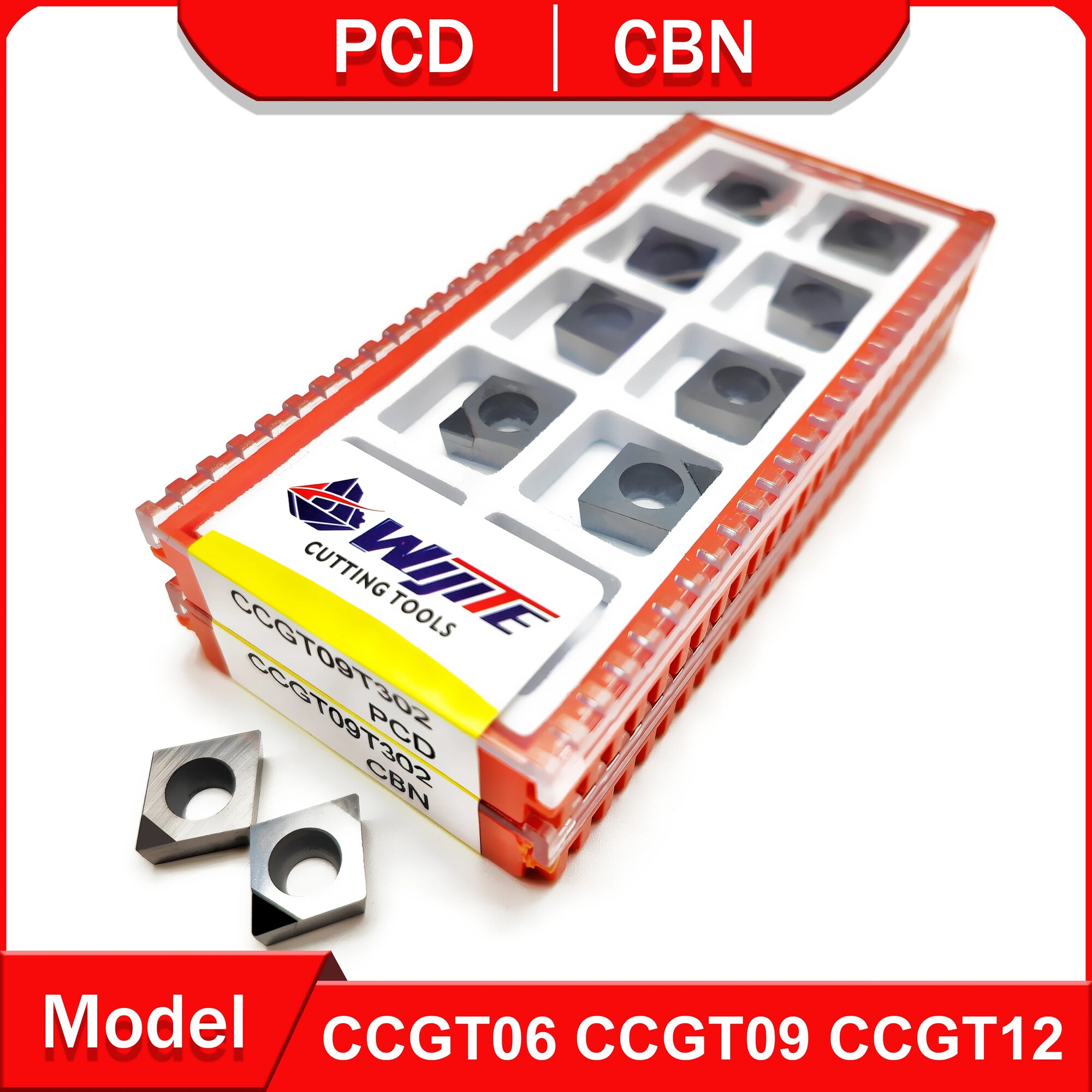 Алмазные токарные инструменты WIJITE CCGT06 CCGT09 CCGT12, CBN, CCGT060202, 2PCS