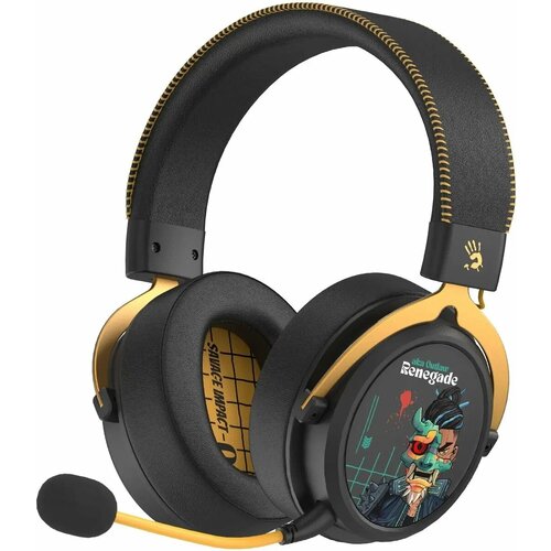Наушники с микрофоном A4Tech Bloody MR595 Renegade черныйрисунок мониторные BTRadio оголовье MR595 6390₽