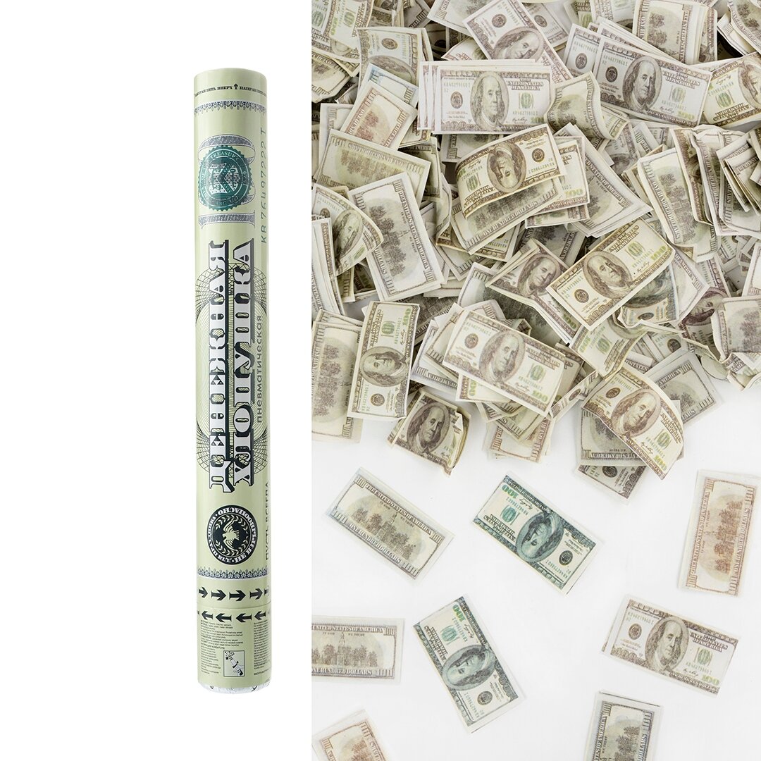 Пневмохлопушка (16/40 см) Деньги Доллары 1 шт.