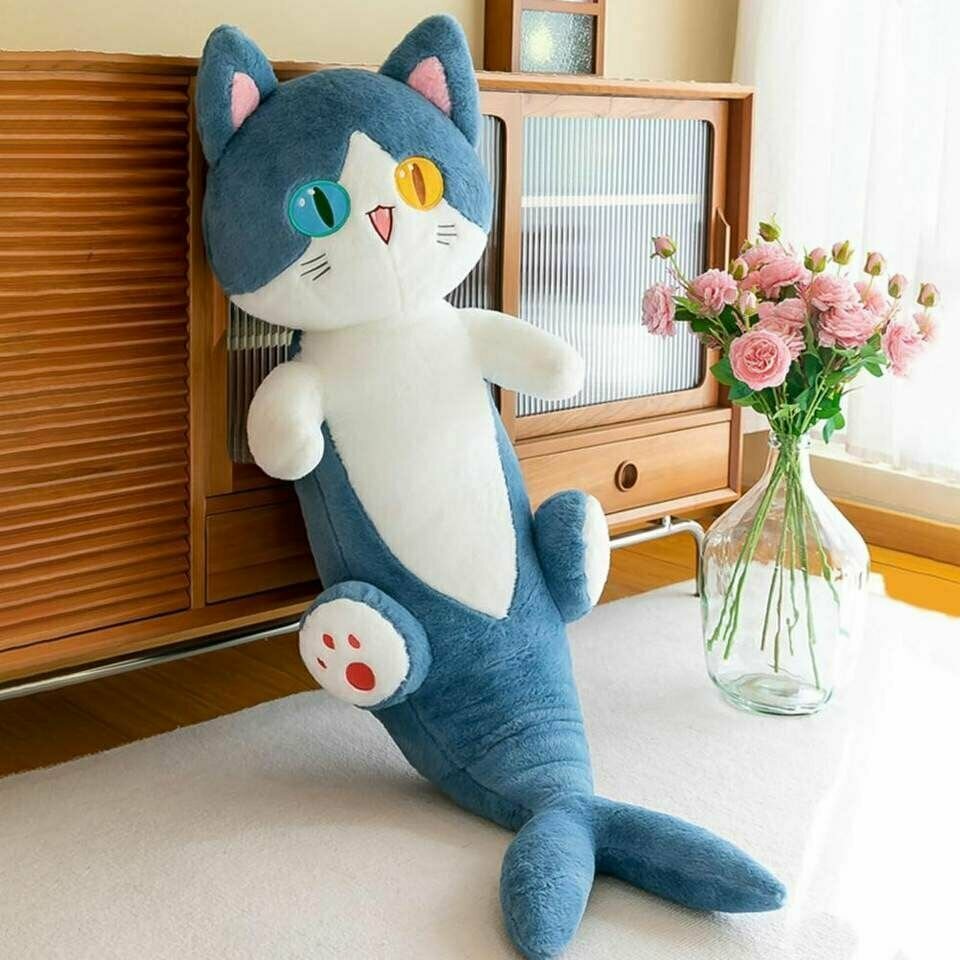 Мягкая игрушка кот акула обнимусь / Кот акула батон обнимашка 130 см — фото 1
