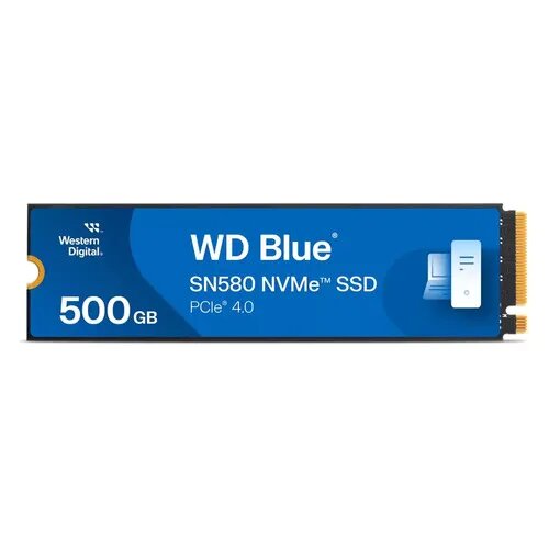 SSD накопитель WD Blue SN580 WDS500G3B0E 500ГБ, M.2 2280, PCIe 4.0 x4, NVMe, M.2