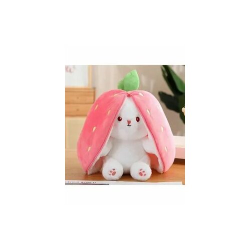 Игрушка мягкая плюшевая кролик зайчик клубничка 18 см
