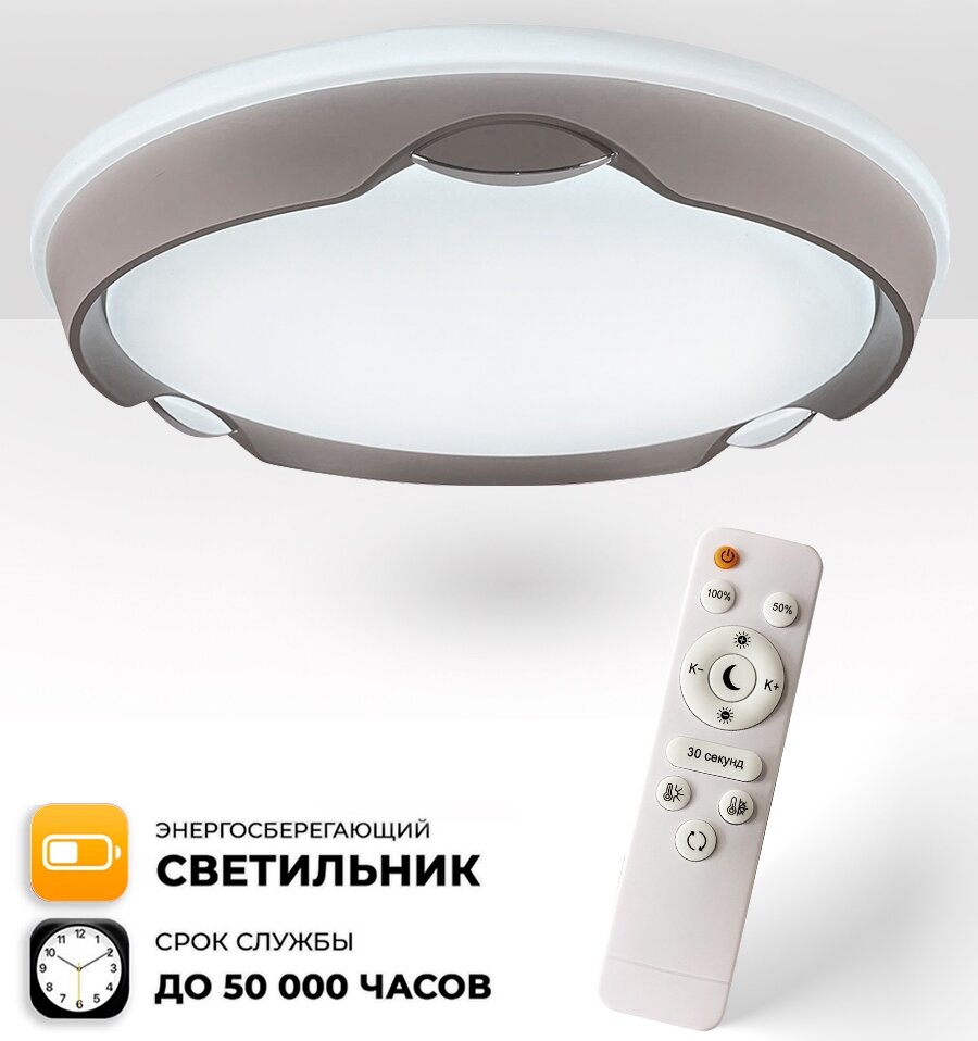 Светильник светодиодный, настенно-потолочный Семь Огней 48023.45.90.77 управляемый