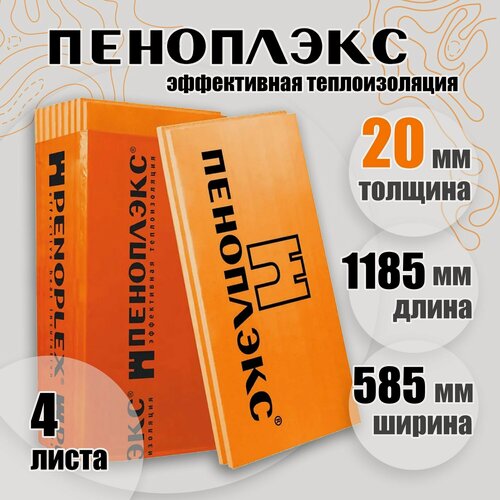 Изображение товара Пеноплэкс Комфорт 1185х585х20мм (уп/4плиты)
