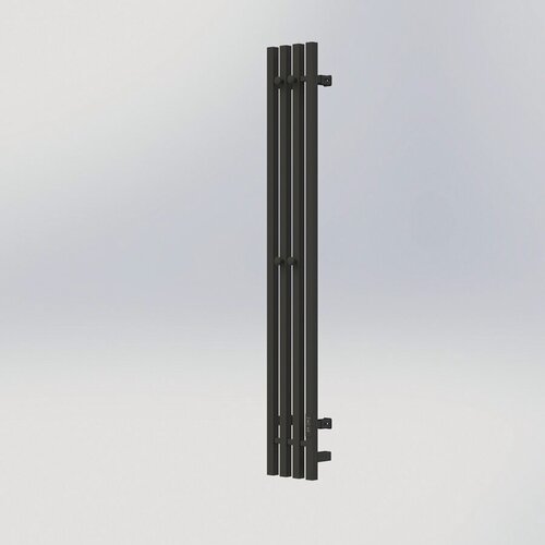 Изображение товара Полотенцесушитель электрический Тругор 1200мм 205мм форма нестандартная черный матовый 4 секции 4 крючка