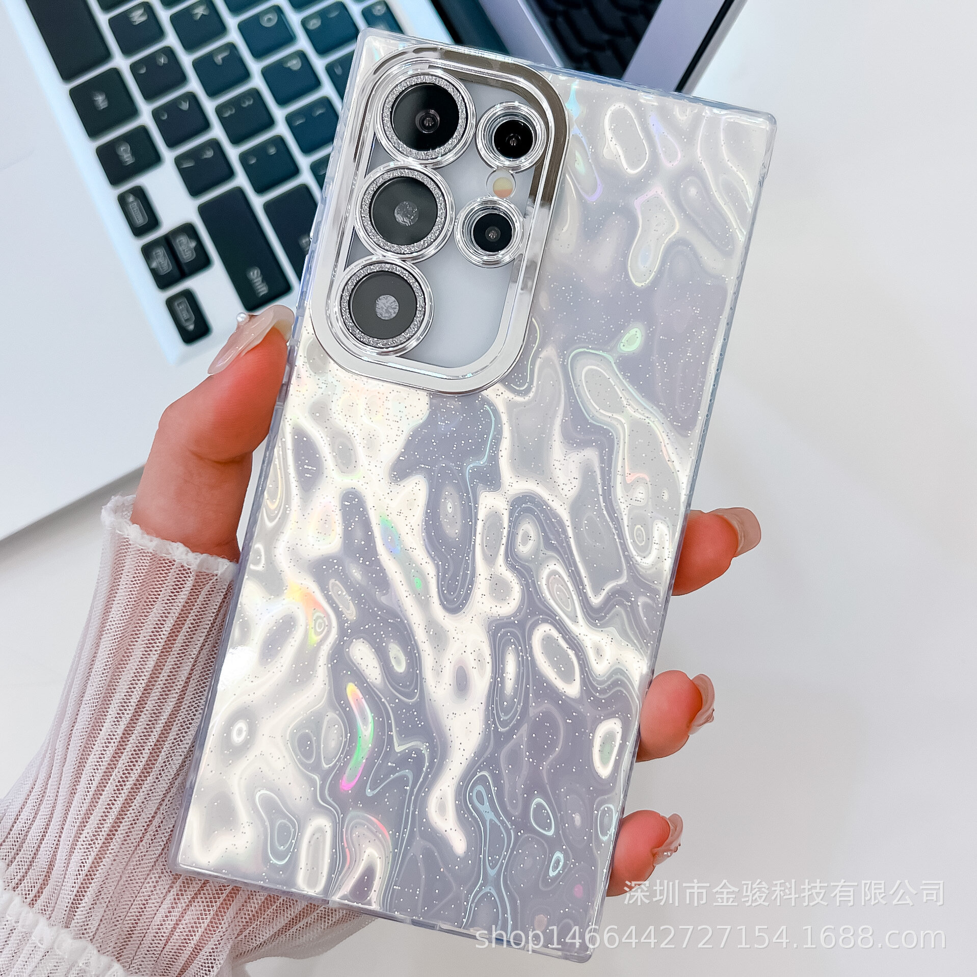 Чехол Neutral IMD Water Ripple, TPU+PC, для Samsung S23U/S24U/S25, с узором, прозрачный