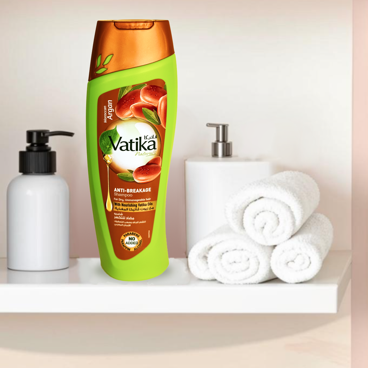 Шампунь для волос Vatika Argan Moisture Soft от ломкости волос, 400 мл, для всех типов волос — фото 1