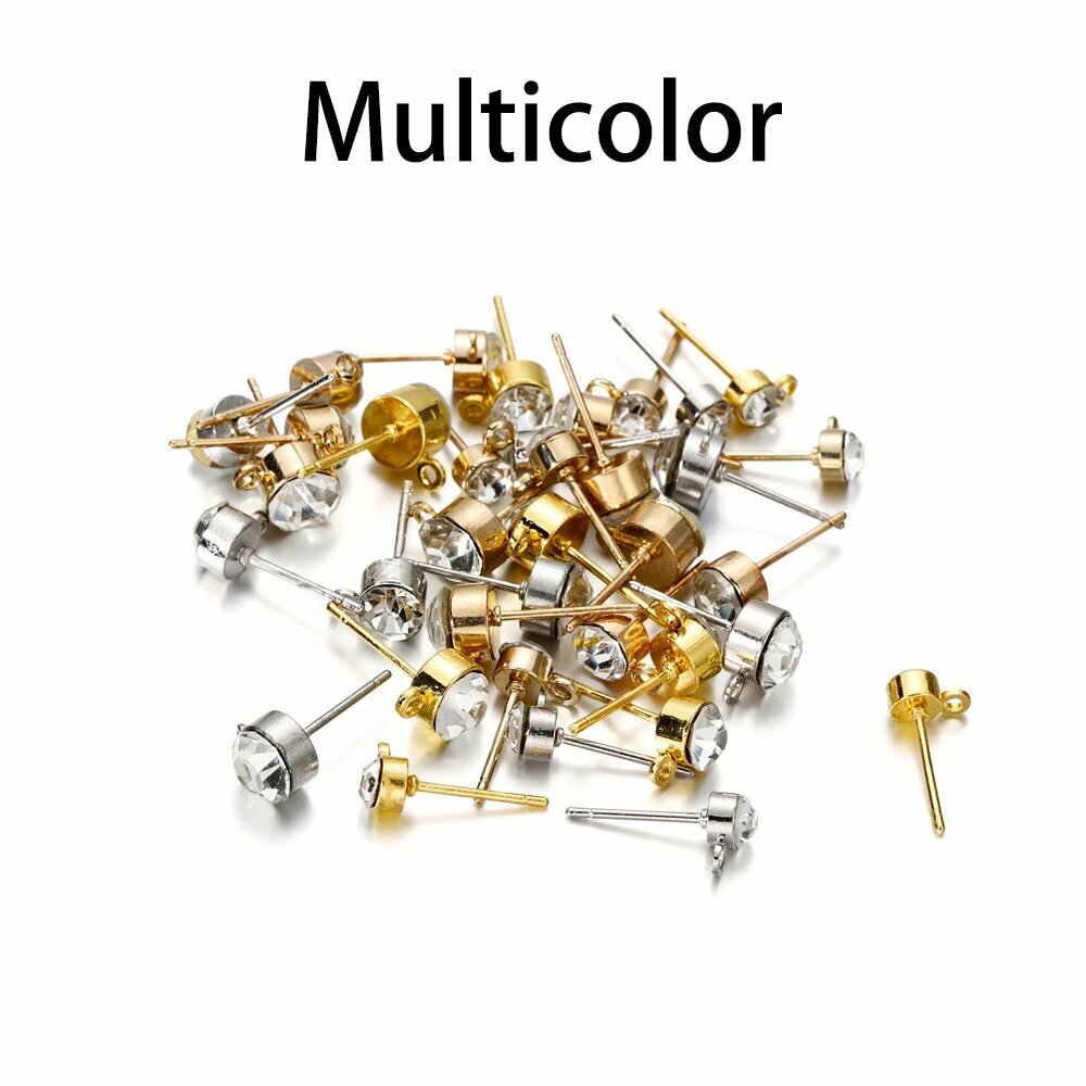 Заключения для сережек St.kunkka металлические 50 шт 4 5 6 мм 5mm Multicolor