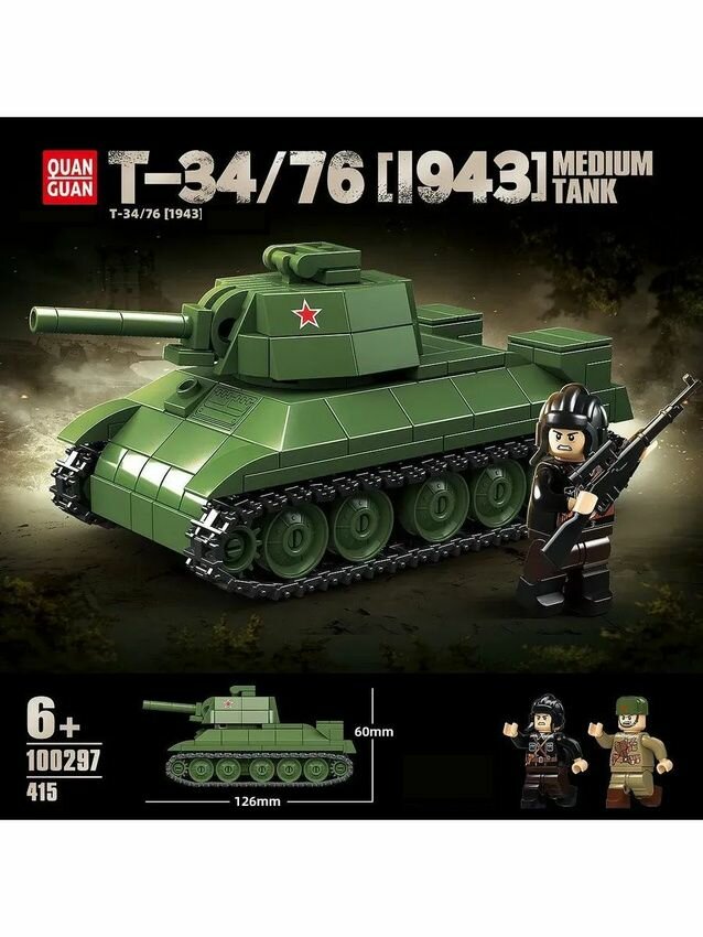 Конструктор Танк / Советский Т34/76 415 дет. / 100297