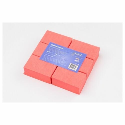 White line Салфетки розовые, безворсовые, 4х6см для искусственных покрытий, 400 шт