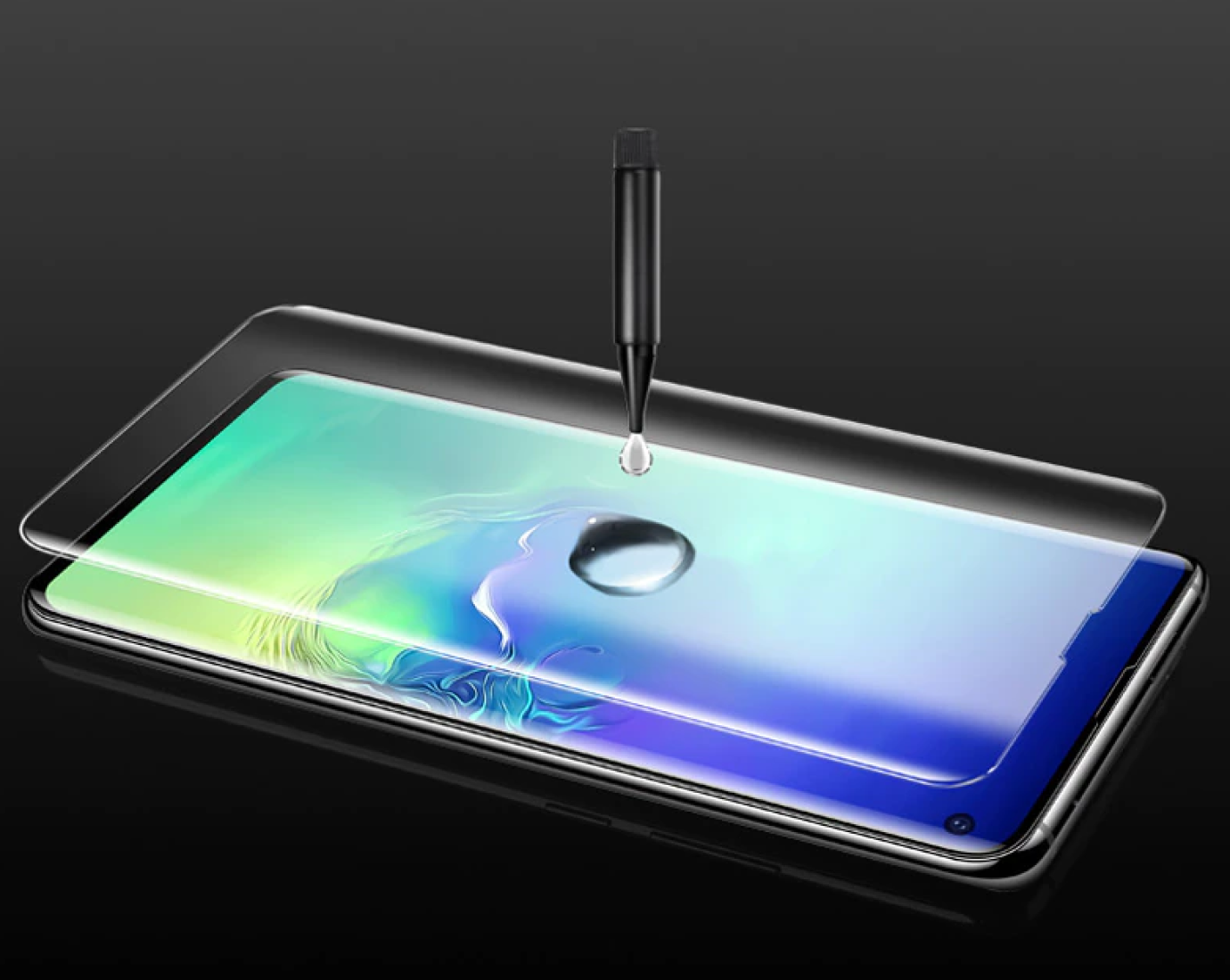 Защитное стекло на Samsung Galaxy Note 10 Pro/Note 10 Plus, ультрафиолет, прозрачное, X-CASE — фото 1