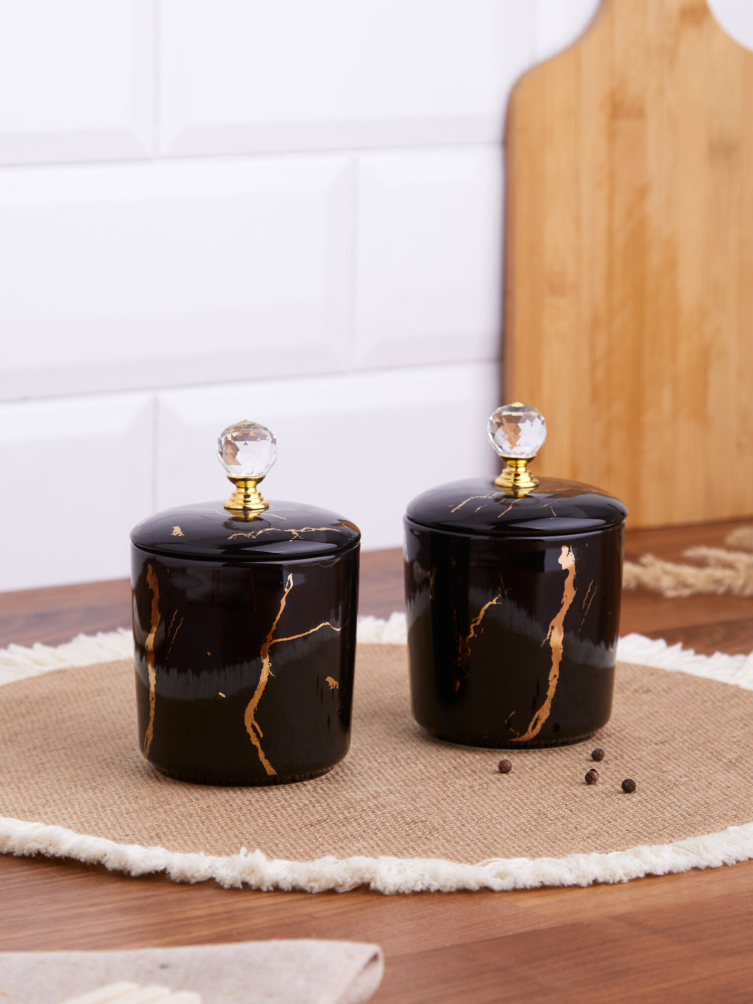 Банки для хранения продуктов Lefard "Fantasy", из фарфора, 200 мл, набор 2 шт.