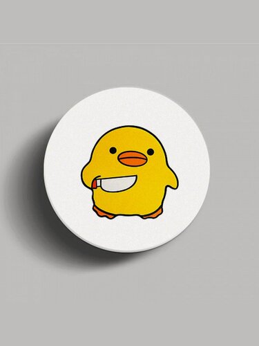 Изображение товара Попсокет - держатель для телефона "Утенок", подставка универсальная, матовый, пластик, белый