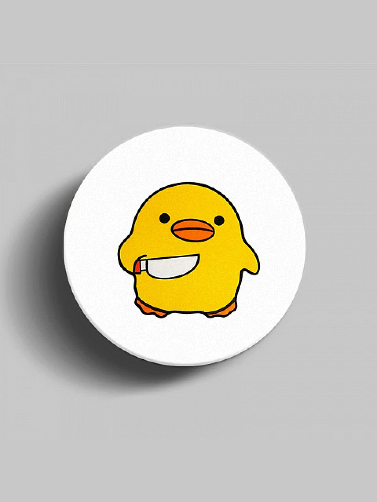 Попсокет - держатель для телефона "Утенок", подставка универсальная, матовый, пластик, белый