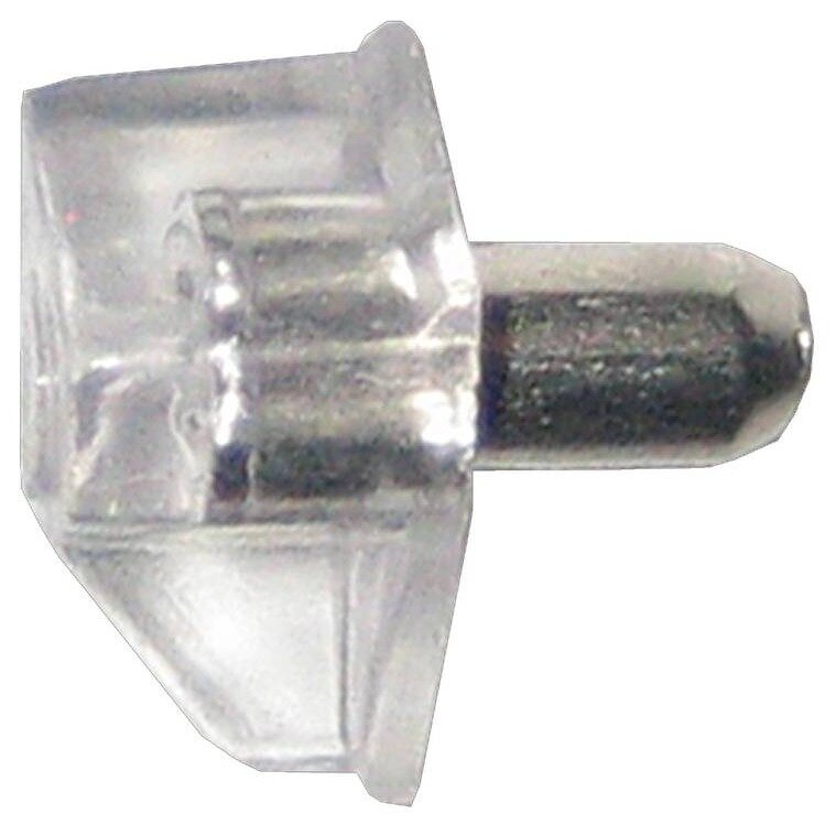 Держатель для полки Element / Элемент стеклодержатель Г-образный из металла и пластика прозрачный 5мм 8шт. в упаковке / фурнитура для мебели полкодержатель