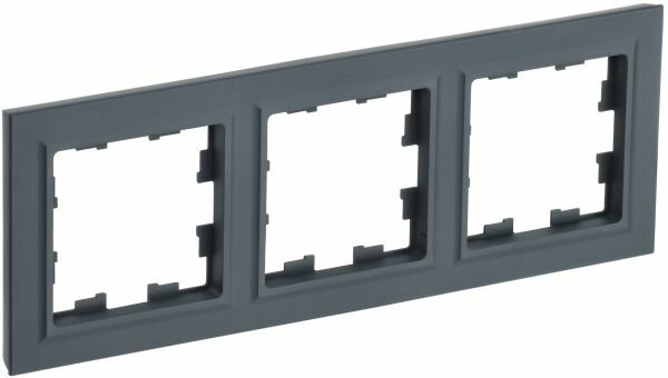 4 шт. IEK BRITE Рамка 3-местная РУ-3-БрГ графит BR-M32-K53