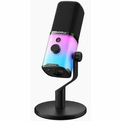 Maono PD100X RGB динамический микрофон, направленность кардиоида, 24bit/48kHz, RGB подсветка, USB-C / XLR выходы, регулятор громкости