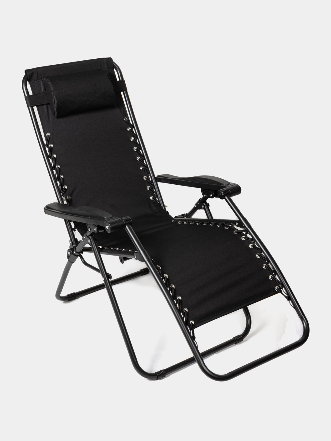 Шезлонг General Fitness, алюминиевый каркас, с подголовником, до 120кг — фото 1