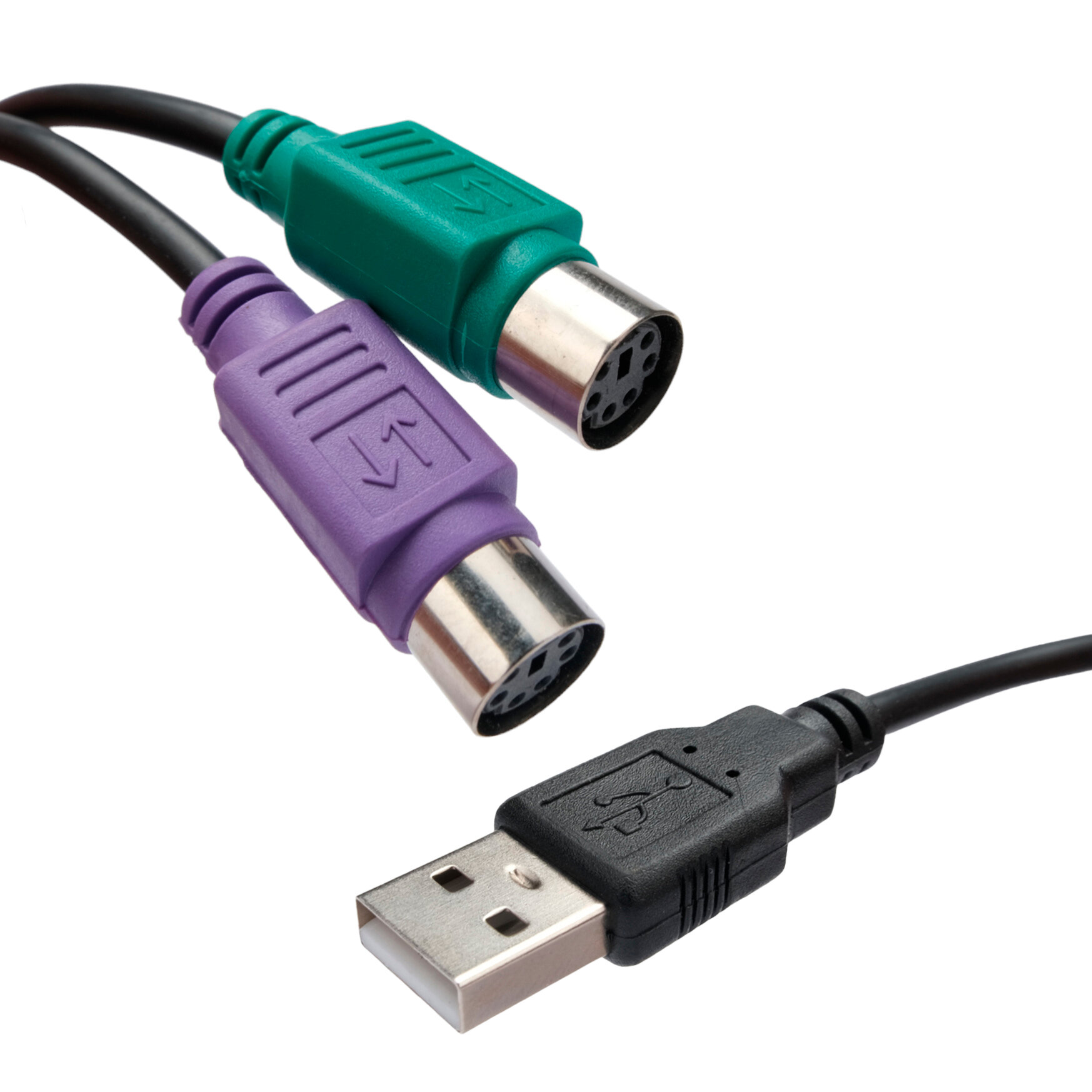 Конвертер PS/2 USB порт Cablexpert черный AM/2xPS/2 Pro 30см UAPS12-BK — фото 1