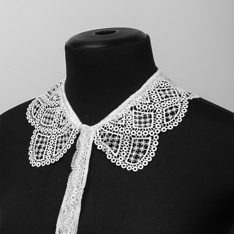 Воротник кружевной матовая нить KRUZHEVO TBY.13/192 30смх35см, цв. белый уп.1шт.